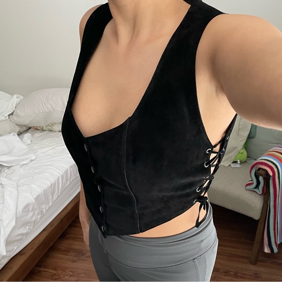 Vintage Tops - Genuine suede western vest
